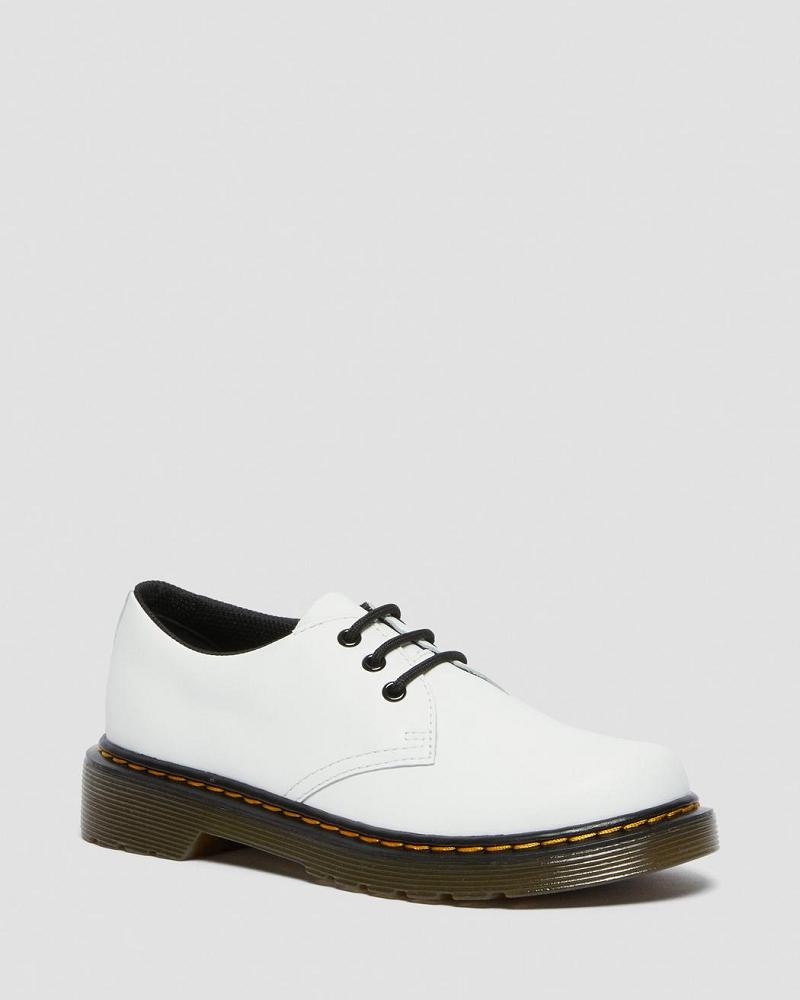 Zapatos Dr Martens Junior 1461 Cuero Encaje Up Niños Blancos | MX 101HAP